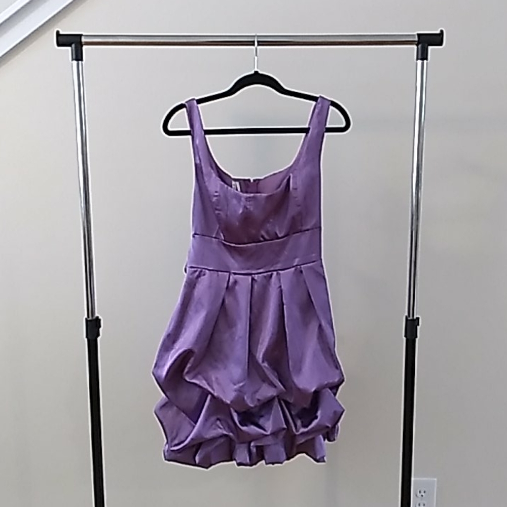 Purple satin bubble dress